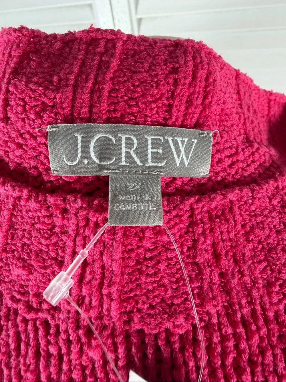 J.Crew Relaxed Crewneck Sweater 2X Pink Textured Boucle Knit NWT BX497